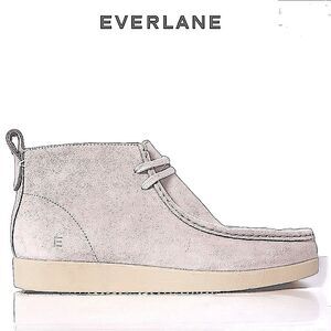 Everlane The Moc Toe Leather Chukka Desert Boot in Stone Grey Suede Like New 9